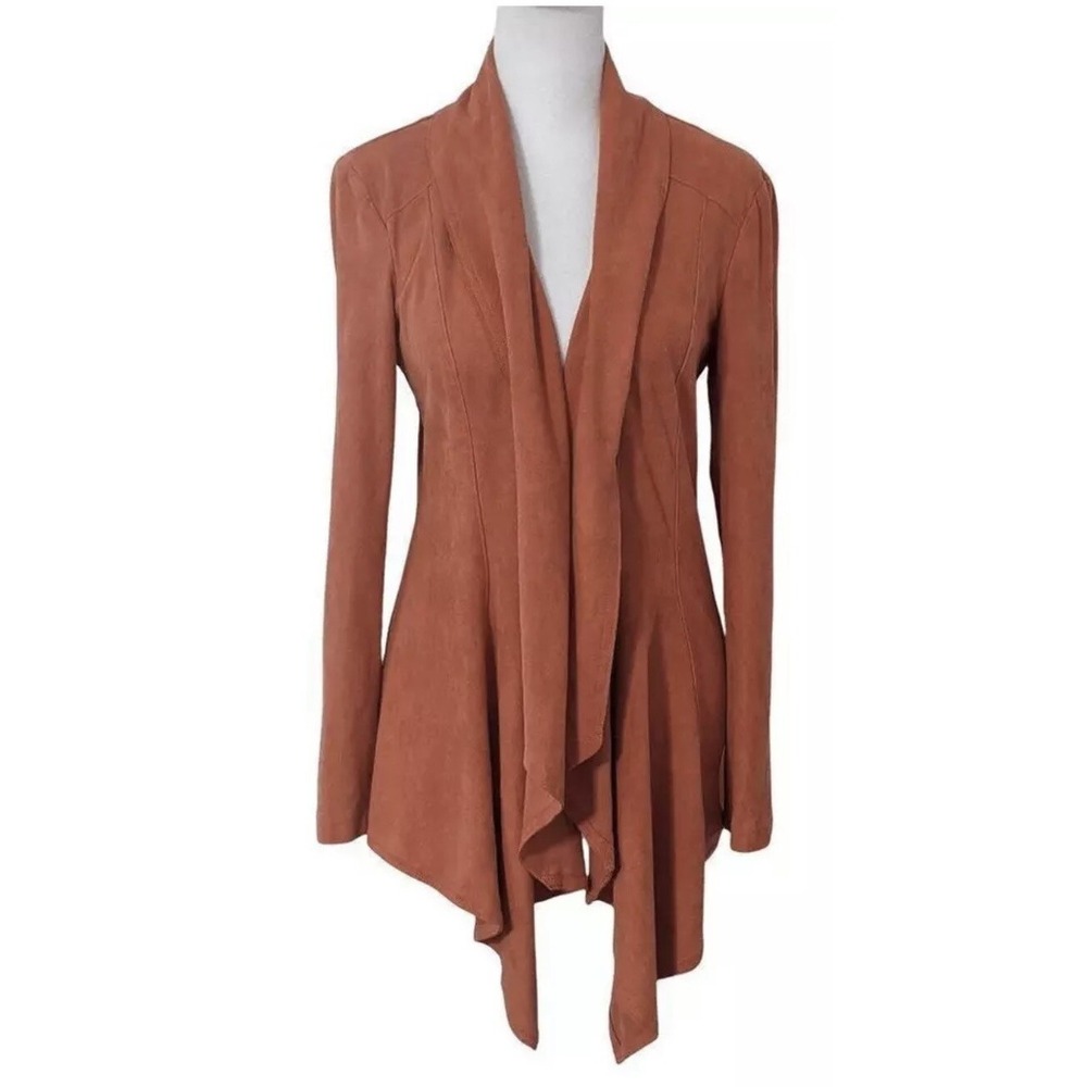 VS2 By Vakko Faux Suede Orange‎ Open Cardigan Size XL Orange Blazer New NWT $250